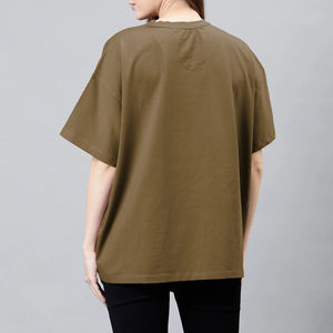 T-shirts oversize pour femmes en coton 100% de haute qualité 180 g/m², streetwear d'été, impression personnalisée, broderie unisexe - Product Image 6