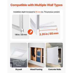 Pannello di accesso in acciaio zincato da 25,2 x 25,2 pollici per cartongesso, porta di servizio a cerniera facile da installare per soffitti e altri usi - Product Image 2