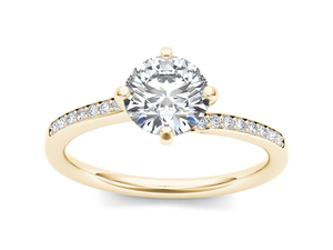 Anillo Solitario de Oro Sólido de 14K con Diamante Cultivado en Laboratorio de 1 Quilate, Corte Brillante Redondo, Estilo Clásico para Uso Diario y Bodas - Product Image 1