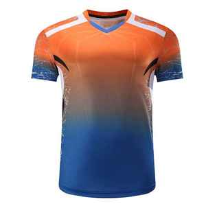 New Eco Friendly Quick Dry Knitted Formal Digital Printing <b>Badminton</b> & Tennis Wear Sets For Men With Front Logo - Product Image 2