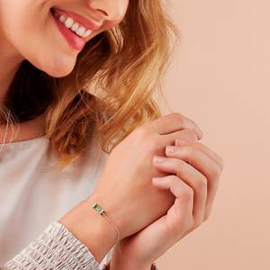 Pulsera ajustable de peridoto con corte baguette, plata de ley 925, piedra de nacimiento de agosto, regalo de 30 cumpleaños para ella - Product Image 5