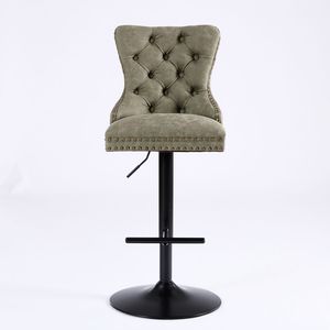 Sillas de Bar Modernas de A a Furniture con Asiento Ajustable de 26-33 Pulgadas en PU Retro, Respaldos Cómodos, Estilo Retro Envejecido - Product Image 2