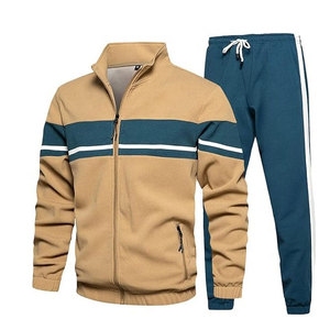 Traje de entrenamiento de poliéster 100% transpirable para hombre, personalizado OEM 2025, con cuello alto y media cremallera, para otoño - Product Image 1