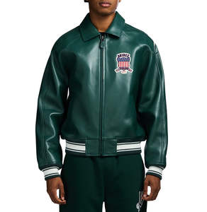 New <b>Top</b> Trending Custom Crafted Coated <b>Leather</b> Jackets Men-Winter Waterproof Breathable Lightweight Formal Embroidery <b>High</b> - Product Image 1