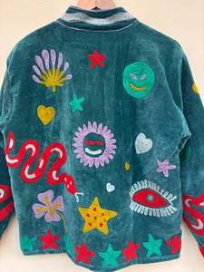 Embroidered Reversible Cotton Suzani Velvet <b>Jacket</b> Boho Statement Coat Indian Artisanal Vintage <b>Bridesmaid</b> Coat - Product Image 6