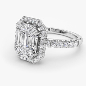 Bague de fiançailles pour femme RB Gems, diamant naturel vif certifié IGI CVD HPHT, or jaune 14 carats, moissanite taille princesse excellente - Product Image 3