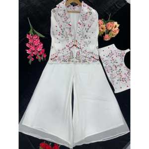 Mono de Fiesta de Diseñador con Blusa Shrara y Koti Elegante - para Ocasiones Festivas - Product Image 1