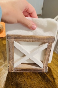 Porte-serviettes rustique vintage pour table, porte-serviettes de cuisine en bois vieilli blanc/marron - Product Image 4