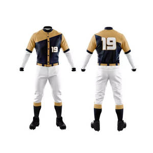 Uniforme de Béisbol para Hombre, Número 19, Bloques de Color, Manga Corta, Transpirable, Poliéster, Ropa Deportiva para Todas las Temporadas, Talla Adulto - Product Image 1