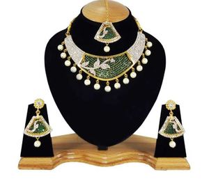 Vintage 24K Gold Plated Brass Alloy Crystal Rhinestone Zircon Imitation Pearl Flower Women's Wedding Party Anniversary <b>Gift</b> Set - Product Image 2