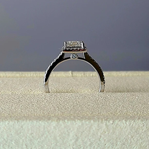 1 CT Sterling <b>Silver</b> E VVS2 Lab <b>Emerald</b> Cut Moissanite Prong Setting Engagement <b>Ring</b> for Party - Product Image 2