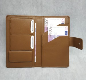 Genuine Leather Travel Booklet <b>Document</b> Passport Organizer Wallets RFID Protected Fashionable Button Coin Purse Trendy Low Costs - Product Image 2
