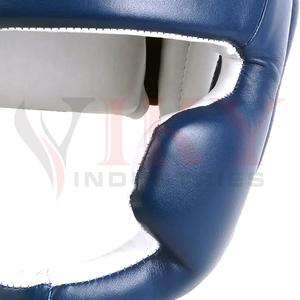 Fornitura Diretta di Fabbrica OEM: Protezione per la Testa da Boxe in Schiuma Antiurto, Blu Scuro e Bianco, Attrezzatura da Combattimento Resistente - Product Image 6
