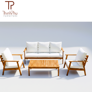 ThinhPhu Modern Two Seat Sofa Solid Wood Frame Fabric <b>Cushions</b> Scandinavian Style Living Room Furniture - Product Image 3