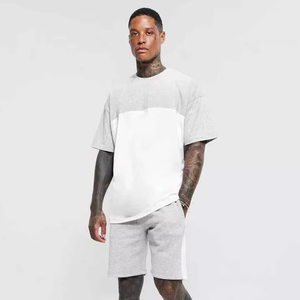 Conjunto Deportivo de Verano para Hombre, Talla Grande, Tejido Vintage, ODM, Camiseta Elástica de 2 Piezas - Product Image 5