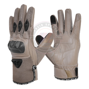 Gants de moto en cuir PU avec logo personnalisé, maille respirante, unisexes, pour la conduite hivernale, à doigts entiers, antidérapants - Product Image 5