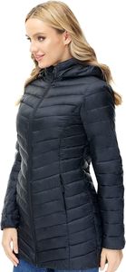 Women's Lightweight Packable Hooded <b>Winter</b> <b>Quilted</b> Puffer Jacket with Detachable Sleeves & Hat Water Resistant Fur Lining - Product Image 6