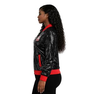 Giacca con Paillettes Nera Delta Sigma Theta per Donne, Vestibilità Comoda, Tessuto Premium, Abbigliamento Casual per Confraternite Greche - Product Image 3