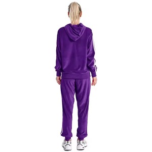 Conjunto Deportivo Morado con Capucha para Mujer, Cierre Completo, Bolsillos Laterales, Ropa Casual de Otoño, 100% Poliéster, Corte Regular - Product Image 2