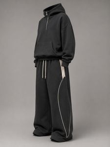Survêtement unisexe décontracté à capuche, coupe ample, en molleton respirant de haute qualité, manches longues, épais et chaud pour l'hiver – Vente en gros - Product Image 1