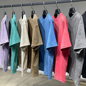 Produit tendance : T-shirt oversize streetwear hip-hop en coton, séchage rapide, pour homme, effet délavé à l'acide - Product Image 3
