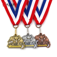Médailles sportives scolaires personnalisées pour le basketball, le baseball, le football et le cross-country, médailles de récompense en métal émaillé souple avec ruban