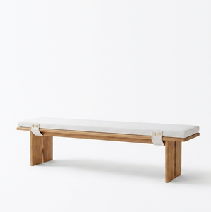 Kaede Solid Wood Bench with <b>Cushioned</b> Seat-Modern Elegance Durable & Easy Clean Timeless Minimalist Design - Product Image 2