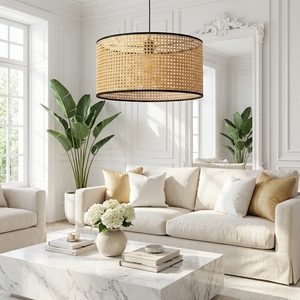 Handmade Bamboo Hanging Lampshade Woven Pendant <b>Light</b> <b>Shade</b> for Living Room Bedroom Kitchen Room Decor - Product Image 6