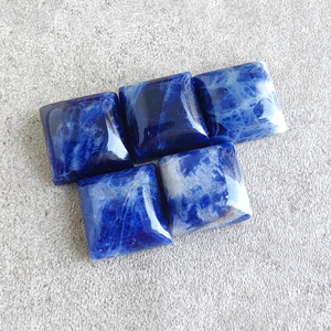 Cabujón de Sodalita Natural en Forma Cuadrada, Piedra Calibrada con Reverso Plano, para la Elaboración de Joyas - Product Image 5