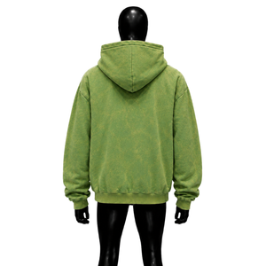Oversized Green <b>Zip</b> <b>Up</b> <b>Hoodie</b> Wake <b>Up</b> <b>Graphic</b> Print Streetwear Men's Casual Full Zipper Hooded Sweatshirt Urban Fashion Wear Fit - Product Image 2