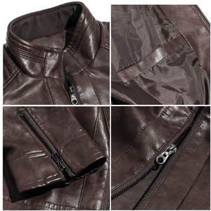 Leather <b>Men's</b> Jackets Women Faux Gothic Motorbike Pu Coats Outerwear Hooded Zipper Coat Leather jacket for <b>men</b> - Product Image 4