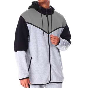 Sweat à capuche zippé pour homme, surdimensionné, de haute qualité, style vintage, effet délavé soleil et usé, délavé à l'acide - Product Image 1