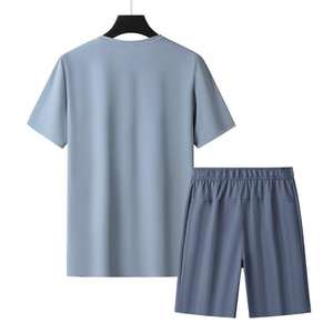 Conjunto de camiseta y pantalones cortos de verano extragrandes para hombre, conjunto de dos piezas de ropa urbana moderna - Product Image 6