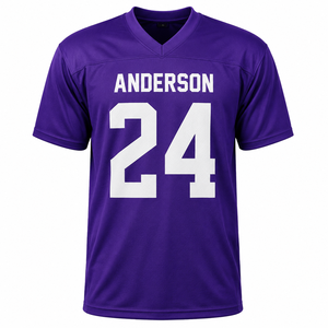 Maillot de football américain violet personnalisé pour hommes, maillot de football vierge, maillot d'équipe personnalisé, chemise de sport athlétique - Product Image 1