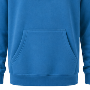 Men’s Custom Cerulean Blue Pullover <b>Hoodie</b> Long Sleeve Regular Fit Fleece Sweatshirt with Drawstring Hood Kangaroo Pocket Street - Product Image 3