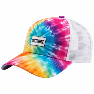 หมวกแก๊ปตาข่ายแบบ Tie Dye ปรับแต่งได้ หมวกแก๊ปตาข่ายสำหรับผู้ชาย ระบายอากาศได้ดี หมวก Snapback ปักลาย หมวกเบสบอล - Product Image 1