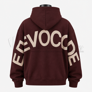 Sudadera con Capucha Extra Grande Unisex, 100% Algodón, Bordada, de Color Sólido, con Bolsillo, Ropa Casual de Invierno, Servicio OEM - Product Image 2