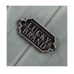 Custom Fashion Logo Charm Making Accessories Hardware Metal Embossed <b>Name</b> Plate - Product Image 1