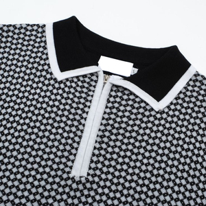 Chemises pour hommes en tricot ajusté à manches courtes, style vintage, avec poche, anti-plis, de haute qualité, avec logo personnalisé - Product Image 2