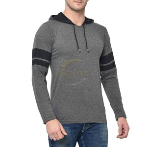 Sweat à capuche décontracté pour homme, gris, à motif lettres imprimé numériquement, 100 % coton, coupe oversize, vintage, manches longues, hiver - Product Image 2
