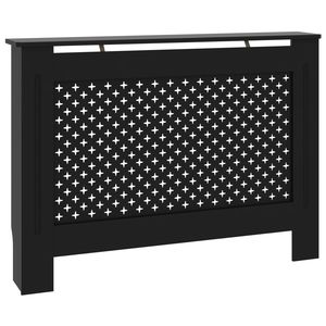 Copritermosifone in MDF Nero 112,5x19x81,5 cm - Elegante Arredo per Soggiorno - Product Image 2