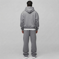 Ensemble survêtement homme personnalisé, coupe oversize, sweat à capuche zippé et pantalon de survêtement, coupe classique, poids moyen, pour l'hiver, style streetwear, poches latérales