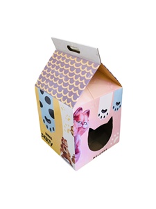 Rascador para Gatos Portátil OEM en Caja Cuadrada de Cartón Color Marfil, Materiales Reciclados Ecológicos, Caja de Entretenimiento para Mascotas - Product Image 4