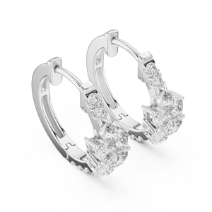 Pendientes de Aro de Diamantes Florales Vintage de Lujo, Plata, Certificados por IGI, Joyería Fina para Mujer, Boda, Compromiso - Product Image 2