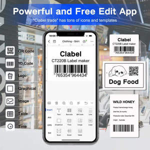 <span class=keywords><strong>Imprimante</strong></span> d'étiquettes thermiques portable <span class=keywords><strong>Bluetooth</strong></span> JR220B avec impression mobile sans fil pour l'expédition, les codes-barres, les autocollants et l'emballage alimentaire - Product Image 6