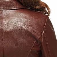 Veste en cuir marron pour femme, design classique et nouveau, imperméable, fermeture éclair, col rabattable, logo sur le devant, qualité supérieure