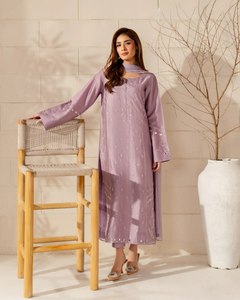 Robe Kurti Sharara brodée violette pour femmes, tenue ethnique pour fête et mariage avec dupatta - Product Image 3