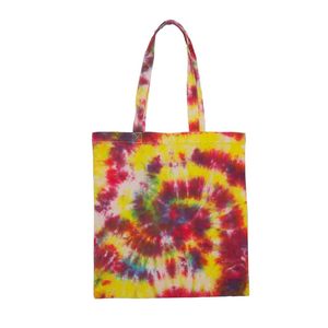 Factory Made Low Price Custom Logo Letter Pattern Tie Dye Canvas Cotton Reusable Daily Use for Grocery Tote Shopping <b>Bags</b> - Product Image 1
