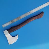 Tête de hache viking à double lame de haute qualité, fabriquée à la main, personnalisable, en acier à haute teneur en carbone, manche en bois, 500 mm, garantie de 3 ans