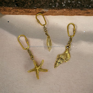 Porte-clés Étoile de Mer Métallique Dorée – Breloque Décorative pour Sac et Cadeau - Product Image 3